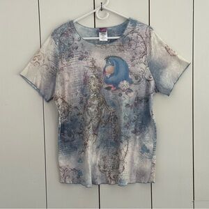 Eeyore Short Sleeve Top Plus Size 2X Pastel Blue